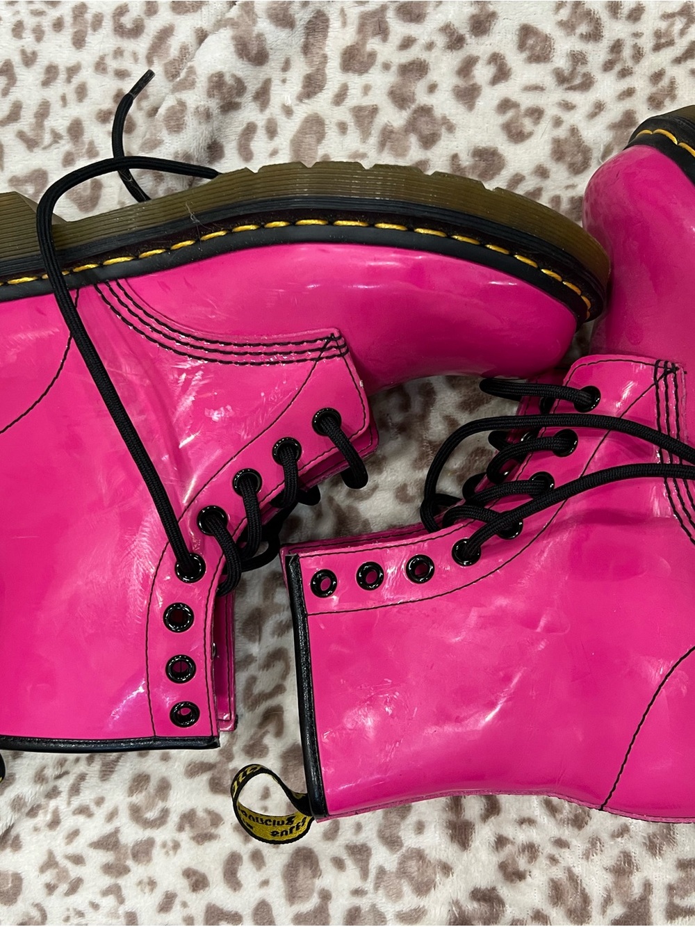 Dr. Martens Bright Hot Pink Lace-Up Combat Boots